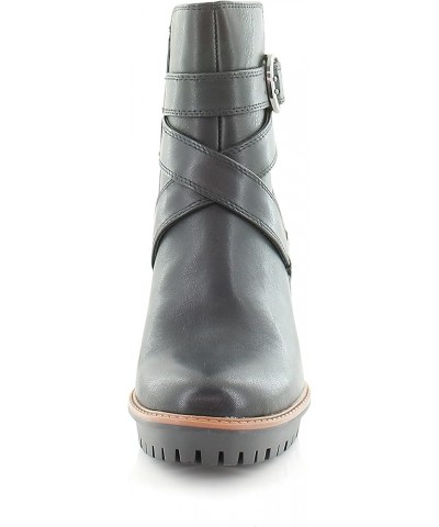 Women Madalynn Buckle Water Repellent Bootie Black Leather $44.66 Boots