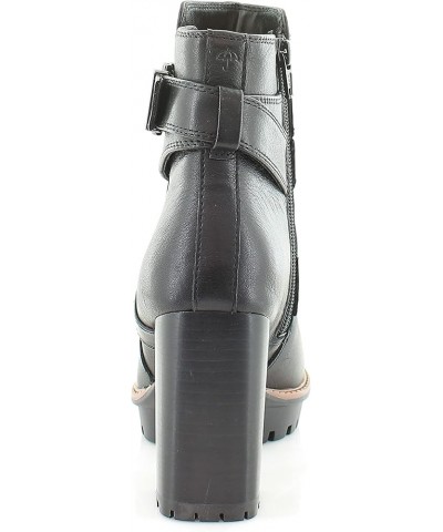 Women Madalynn Buckle Water Repellent Bootie Black Leather $44.66 Boots