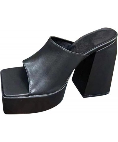 Women Flip Flop Cow Slides Sandals Black Sandals Womens Sandals Women Wedge Low Heel Women Flats Black Mini P 7-black $10.41 ...