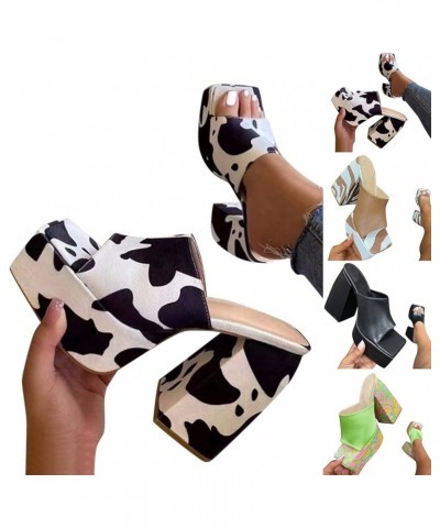 Women Flip Flop Cow Slides Sandals Black Sandals Womens Sandals Women Wedge Low Heel Women Flats Black Mini P 7-black $10.41 ...