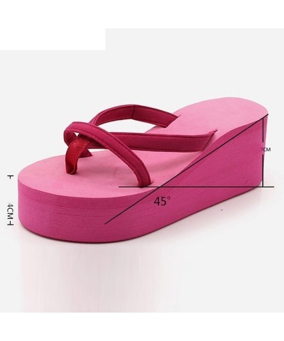 Wedge Heels Flip Flops Women Slippers Summer Thick Bottom Sandals Platform Slippers Soft Shoes Beach Slides B-yellow $16.08 S...