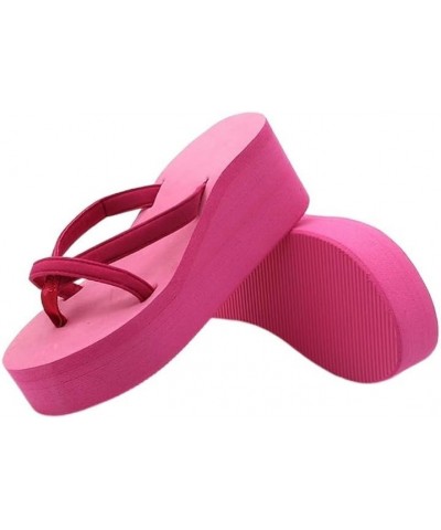 Wedge Heels Flip Flops Women Slippers Summer Thick Bottom Sandals Platform Slippers Soft Shoes Beach Slides B-yellow $16.08 S...