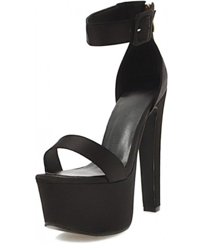 Sexy Sandals with High Stiletto and Thick Platform Dressy Sandals with Large for Wedding Parties Black $27.92 Sandals