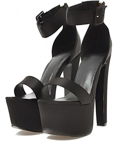 Sexy Sandals with High Stiletto and Thick Platform Dressy Sandals with Large for Wedding Parties Black $27.92 Sandals