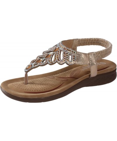 Women's Flip Flop Sandals Open Toe Two Strap High Heeled Sandal Beach Women's Cushion Higher Sandal Rose Gold $21.99 Sandals