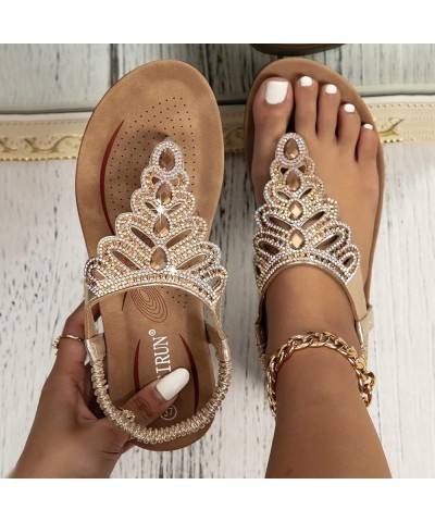 Women's Flip Flop Sandals Open Toe Two Strap High Heeled Sandal Beach Women's Cushion Higher Sandal Rose Gold $21.99 Sandals