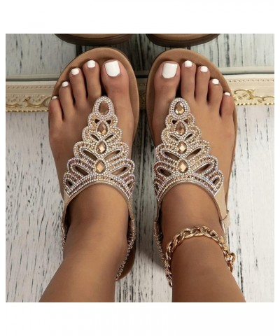 Women's Flip Flop Sandals Open Toe Two Strap High Heeled Sandal Beach Women's Cushion Higher Sandal Rose Gold $21.99 Sandals