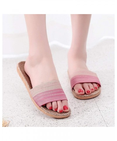 Women Platform High Heel Wedge Slides Flip Flop Sandals Womens Slides Beach Sandals Women'S Slides Silver Flats F-pink $13.74...