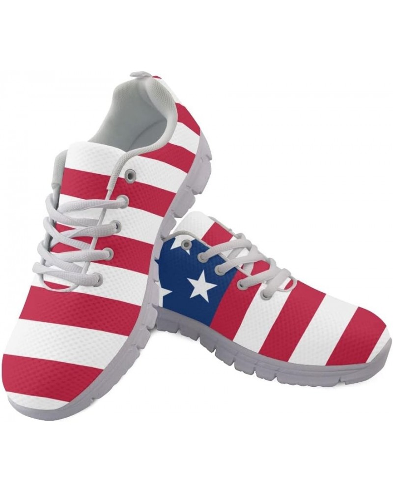 Womens Mens Trainers Sports Running Shoes Causal Travel Walking Shoe Lace-up Breathable,Solid Color Flag $19.00 Outdoor Shoes