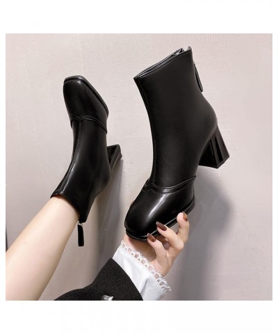 Womens Ankle Boots Low Mid Kitten Heels Zip Pointy Booties Women'S Ankle Boot Z 04-black $21.85 Boots