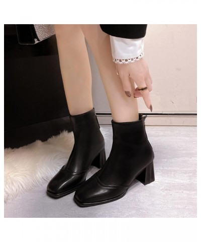 Womens Ankle Boots Low Mid Kitten Heels Zip Pointy Booties Women'S Ankle Boot Z 04-black $21.85 Boots