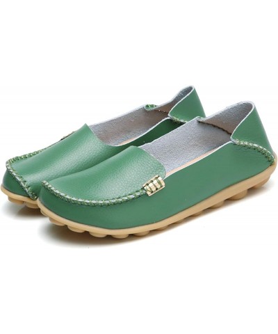 Women's Comfort Walking Boat Shoe Green $15.51 Loafers & Slip-Ons