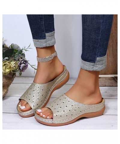 wedge sandal heels platform wedge sandals wedge sandals walking sandals women wedge shoes Z 02-gold $18.71 Sandals