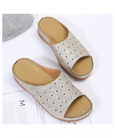 wedge sandal heels platform wedge sandals wedge sandals walking sandals women wedge shoes Z 02-gold $18.71 Sandals