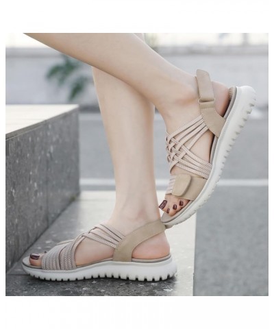 Slip on Sandals Women Platform Espadrilles Sandals Chunky Block Open Toe Buckle Ankle Strap Rhinestones Slides Shoes 189-zoxr...