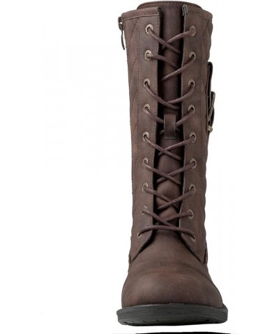 Women's Lace Up Miliraty Style Fashion Boots 19yy22brown $38.87 Boots