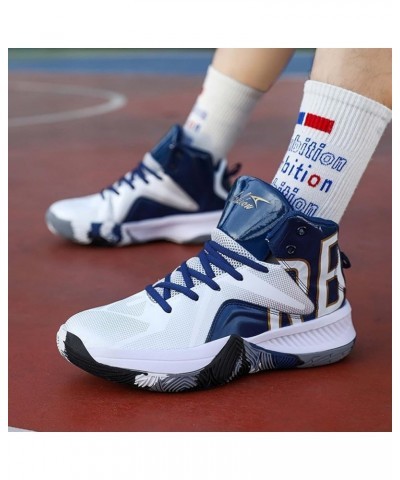 Mens Basketball Shoes Breathable Non Slip Running Fashion Sneakers White $33.57 Fashion Sneakers