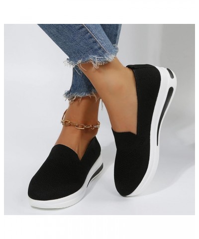 womens dress shoes low heel, Sneakers for Women Platform Wedge Shoes Mesh Fabric Breathable Sport Running Shoes Z 15-black $2...