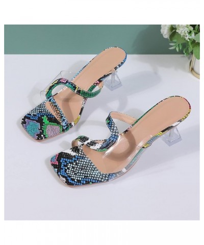 Fashion Summer Women Sandals High Heel Print Open Toe Fish Mouth Casual Style Womens Summer Sandals Size 9 Blue $16.87 Sandals