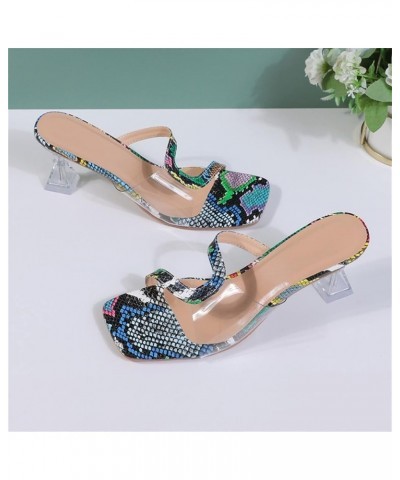 Fashion Summer Women Sandals High Heel Print Open Toe Fish Mouth Casual Style Womens Summer Sandals Size 9 Blue $16.87 Sandals