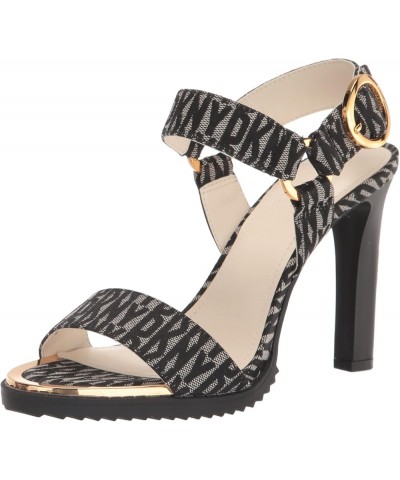 Women's Everyday Block Heel Blaire-Ankle Strap Heeled Sandal Black/Eggnog $37.93 Sandals