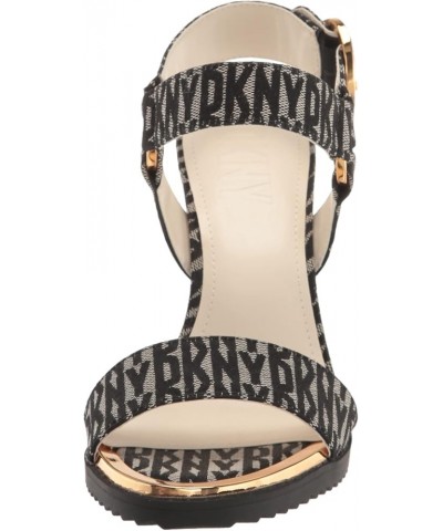 Women's Everyday Block Heel Blaire-Ankle Strap Heeled Sandal Black/Eggnog $37.93 Sandals