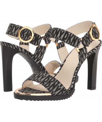 Women's Everyday Block Heel Blaire-Ankle Strap Heeled Sandal Black/Eggnog $37.93 Sandals