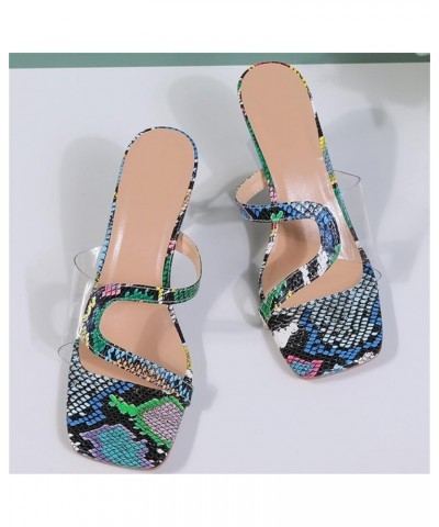 Fashion Summer Women Sandals High Heel Print Open Toe Fish Mouth Casual Style Womens Summer Sandals Size 9 Blue $16.87 Sandals