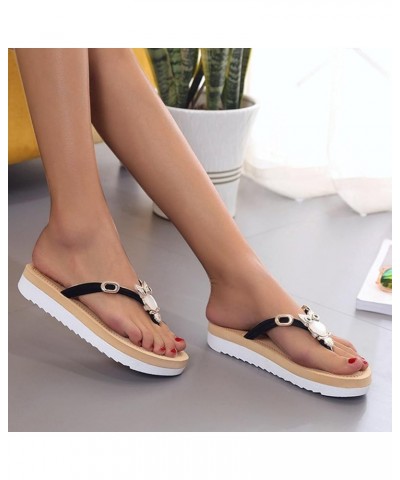 Women Sandals Wedges Platform Roman Casual Summer Ankle Buckle Strap Zip Up Beach Comfort Sandals for Womens Black $9.74 Sandals