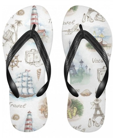 Travel Landscape Pattern Flip Flop Sandal Men's and Women's Summer Sandal | Beach & Water Shoes(311) $13.49 Sandals