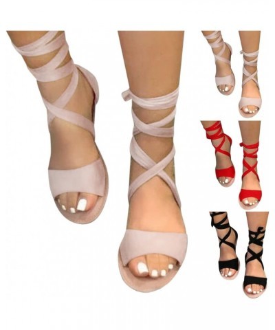 Flat Strappy Sandals For Women Dressy Womens Sandals Strap Sandals For Women Sandals For Womens Strappy Low Heels Rhin Khaki-...