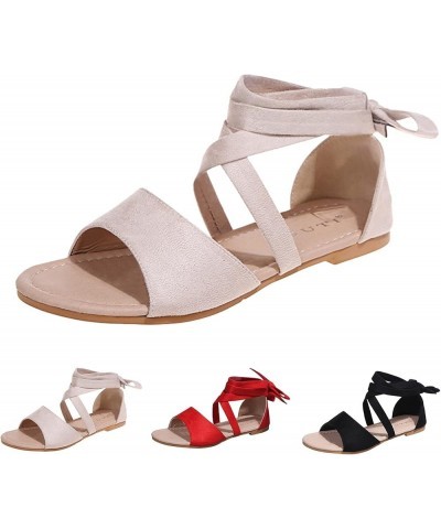 Flat Strappy Sandals For Women Dressy Womens Sandals Strap Sandals For Women Sandals For Womens Strappy Low Heels Rhin Khaki-...