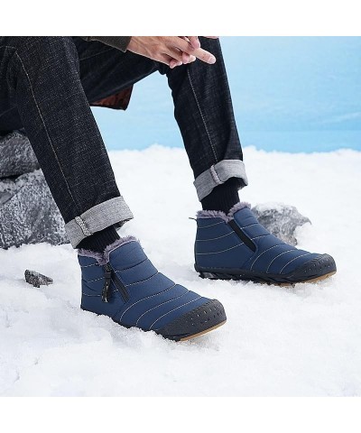 Men Snow Boots Big Size Warm Fur Winter Men Shoes Long Plush Ankle Boots Unisex Outdoor Casual Sneakers Durable Non-slip Boot...