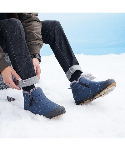 Men Snow Boots Big Size Warm Fur Winter Men Shoes Long Plush Ankle Boots Unisex Outdoor Casual Sneakers Durable Non-slip Boot...