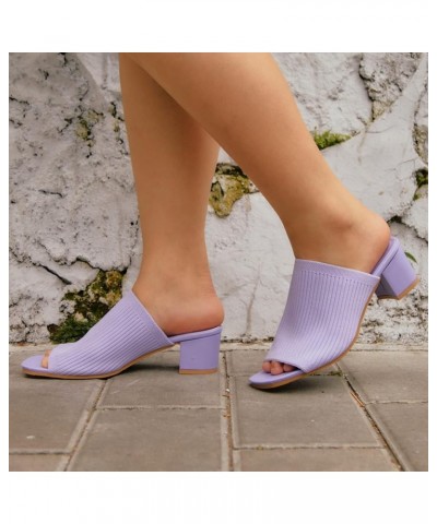 Women Higher Sandal Gladiator Low Heel Flip Flops Pump Sandals Adjustable Ankle Strap Dress Pumps Shoes Purple $20.87 Sandals