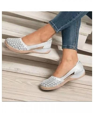 Platform Sandals Women Wedge, Closed Toe Sandals for Women Comfortable Platform Sports Sandals Shoes with Buckle X21-white $1...