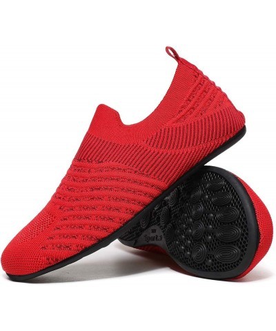 Adult Indoor House Slippers Lightweight Non Slip Grip House Home Shoes for Women Men 20003red $11.50 Slippers