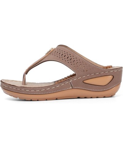 Orthopedic Sandals for Women, Platform Flip Flops Sandal Shoes Comfortable Summer Beach Travel Sandals 7.5 Brown-2 $14.21 San...