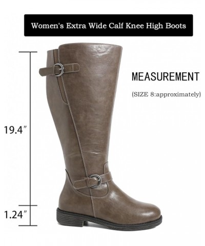 Women's Extra Wide Calf Knee High Boots, Wide Width Ridding Boots Low Heel Plus Size Tall Boots. Grey 706 $46.55 Boots