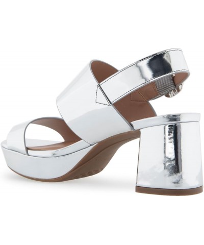 Women's Camera Heeled Sandal Silver Metallic $51.50 Sandals