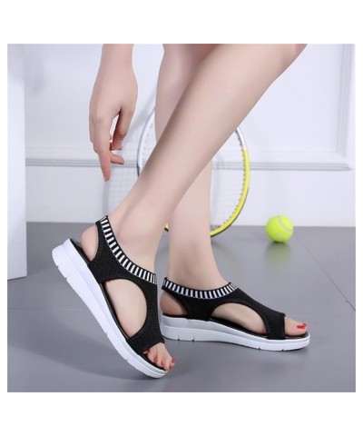 Women Fish Mouth Sandals Wedge Platform Platform Sandals Boho Sandals Summer Casual Dress Shoes for Women Low Heel Black $14....