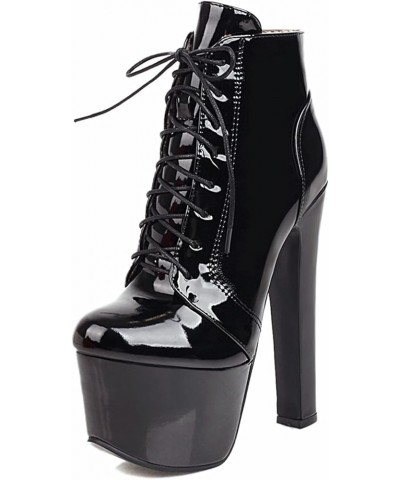 Women High Platform Lita with Lace-up Black $35.50 Oxfords