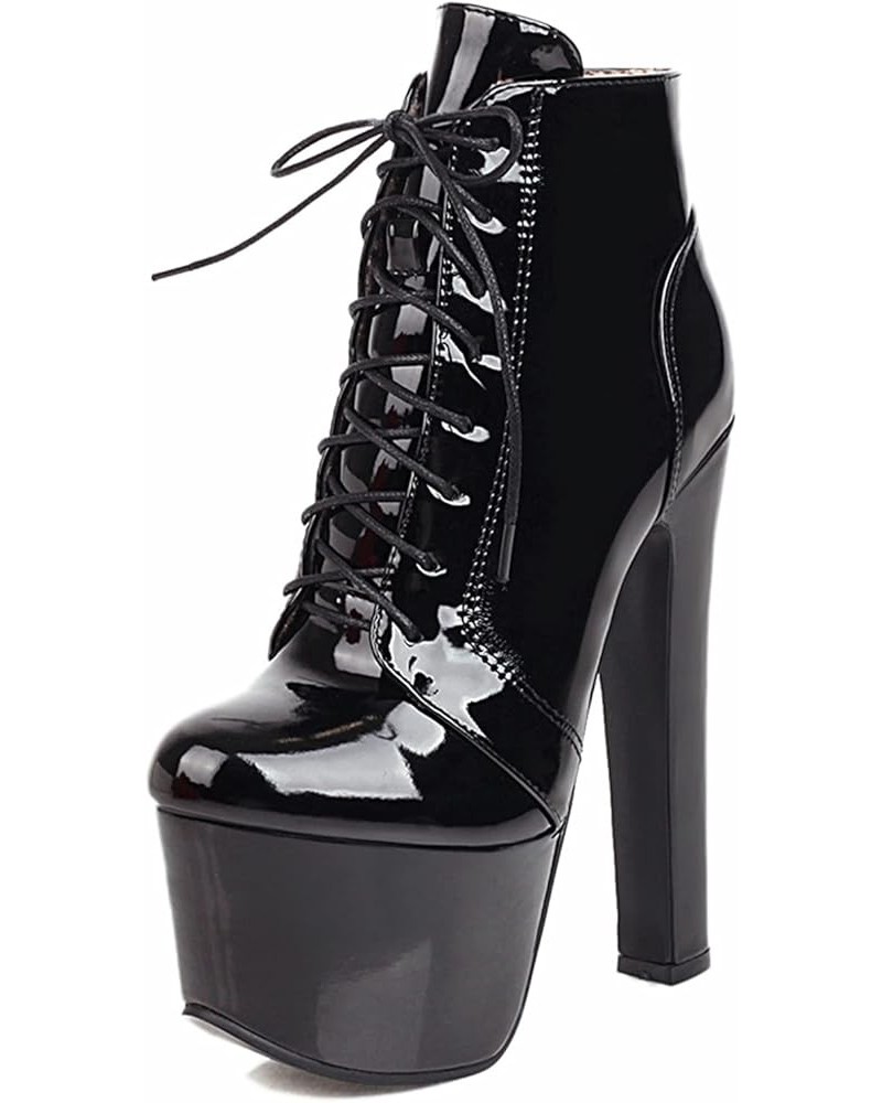 Women High Platform Lita with Lace-up Black $35.50 Oxfords