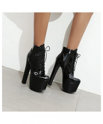 Women High Platform Lita with Lace-up Black $35.50 Oxfords