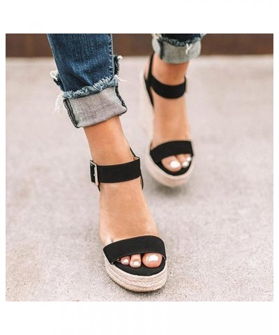 Slide Sandals for Women Flip Flops Casual Dress Arch Support Walking Sandals Lightweight Platform Shoes, Black 43-qrcvgj-blac...