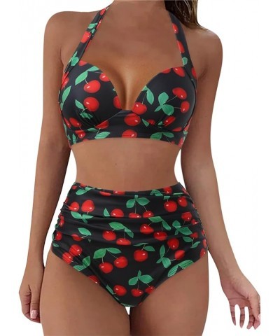 Teen Swim Suits Girls Bikini Beachwear Swimsuit Push Up Print Up Two Swimwears Womens Bathing Suit Shorts and Black-c $11.87 ...