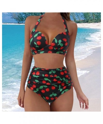 Teen Swim Suits Girls Bikini Beachwear Swimsuit Push Up Print Up Two Swimwears Womens Bathing Suit Shorts and Black-c $11.87 ...