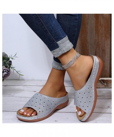 Women's Platform Slippers for Indoor and Outdoor Casual, ummer Comfortable Peep Toe Slippers Trendy Breathable Strappy Wedge ...