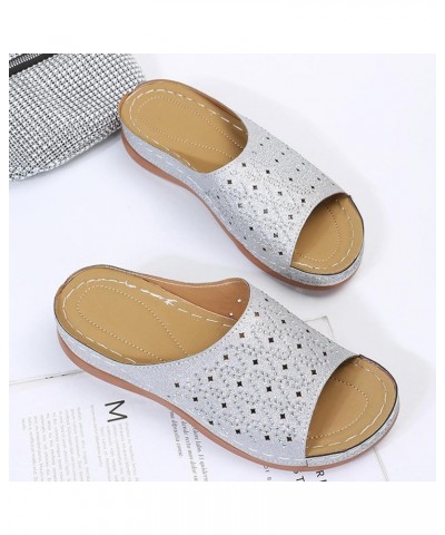 Women's Platform Slippers for Indoor and Outdoor Casual, ummer Comfortable Peep Toe Slippers Trendy Breathable Strappy Wedge ...