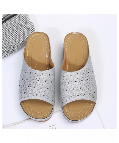 Women's Platform Slippers for Indoor and Outdoor Casual, ummer Comfortable Peep Toe Slippers Trendy Breathable Strappy Wedge ...